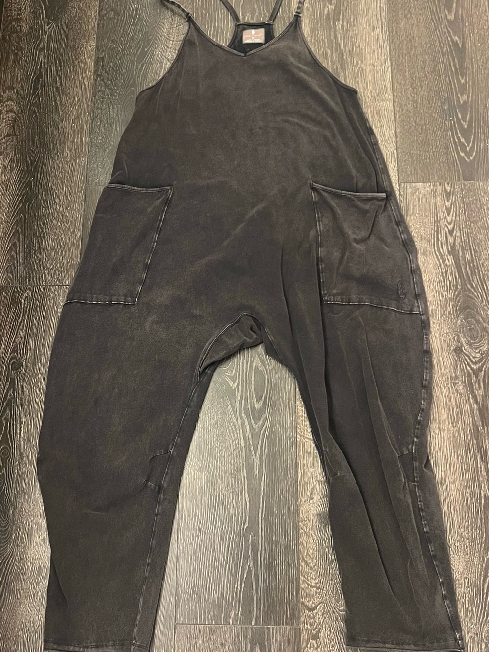 FP Movement by Free People Washed Black Relaxed Pocket Jumpsuit